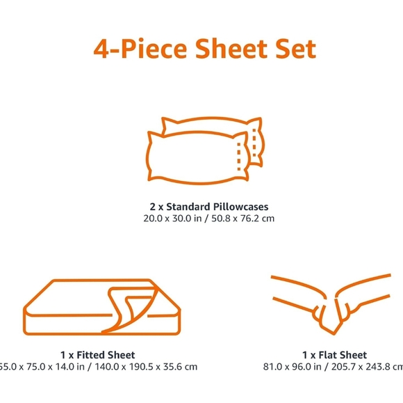 Basics Super Soft Easy Care Microfiber 4 Piece Bed Sheet Set Gray arrow full sz - Picture 3 of 4